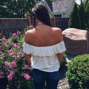 Sophie Rue Off The Shoulders Cream Shirt